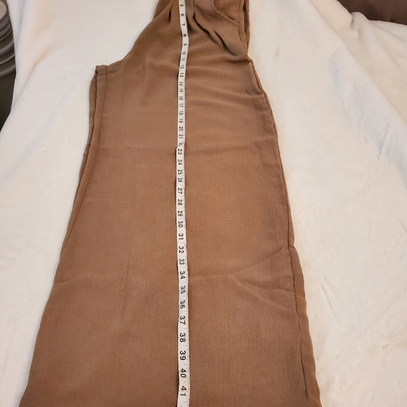 #128 SALE 🛑 L Mocha Khaki Fabulous Boho Wide Leg Solid Pleated Pants - Picture 9 of 11